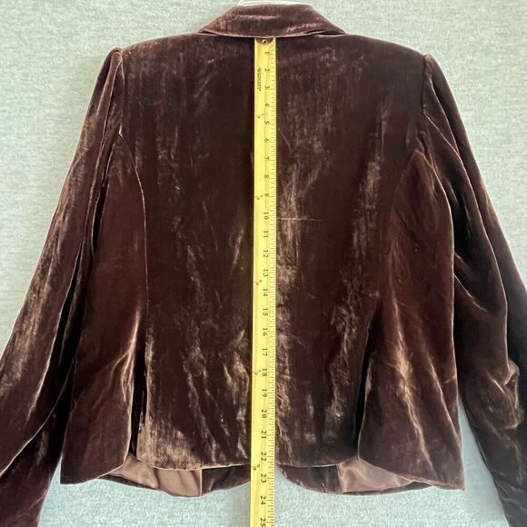 Edward Brown Velvet Jacket Women's XL Shirred Whimsigoth Victorian Puff Sleeve - Picture 8 of 11